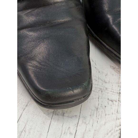 Artiva Leather Heels Loafers Silver Button Women's 6.5 M Angela - Picture 2 of 11